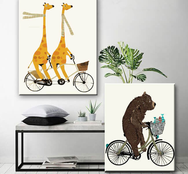 Painting by numbers animals two giraffes on the tandem