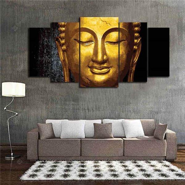 Painting by Numbers-Golden Buddha 5-panels