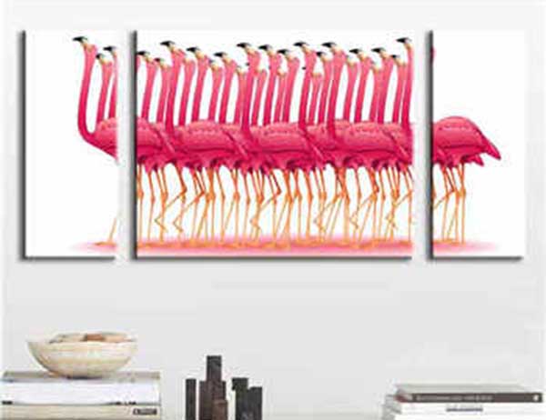 Painting by numbers Flamingo ballet - 3 Panel