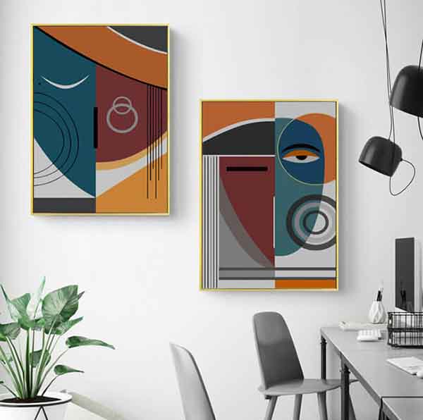 Painting by Numbers Art Geometric Abstract Figures II 2 panels