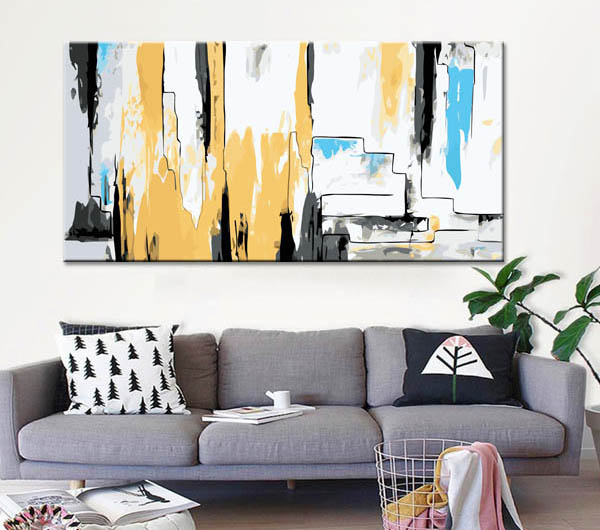 Painting by Numbers Art Abstract Painting White Gold