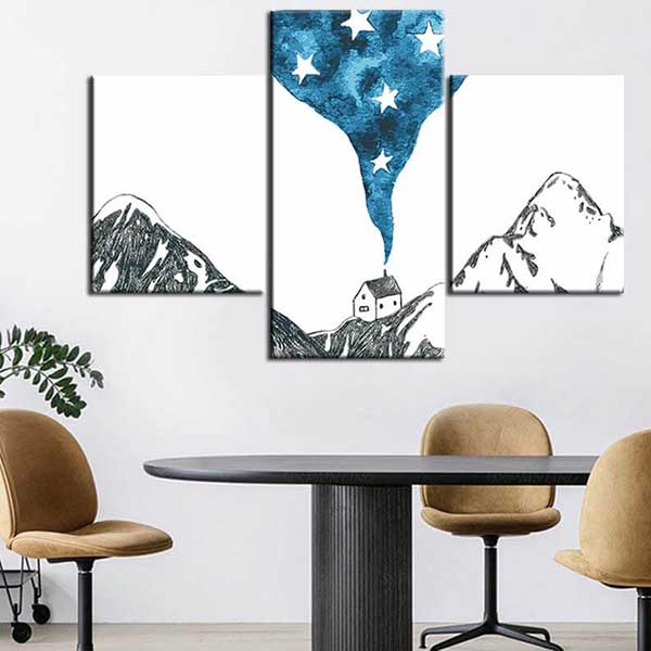 Painting by numbers photo art mountains volcano