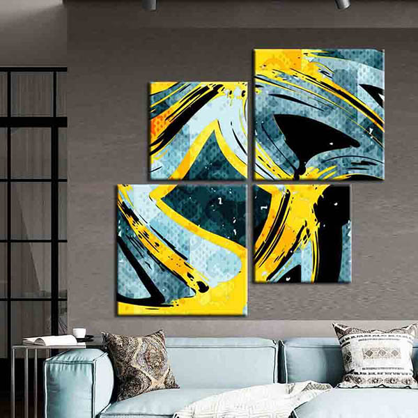 Painting by Numbers Abstract Art Creative 4-panel