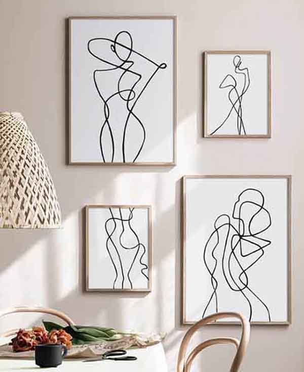 Painting by Numbers Art Minimalism Drawing Figure IV 4 panels