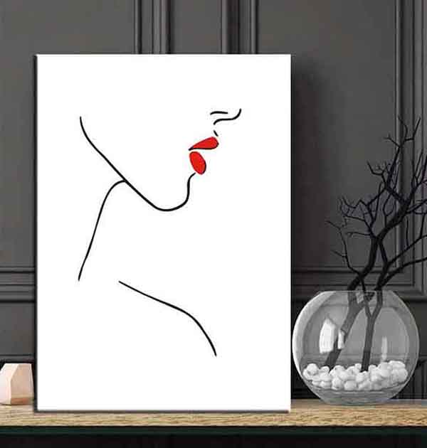 Painting by numbers line sign art silhouette woman