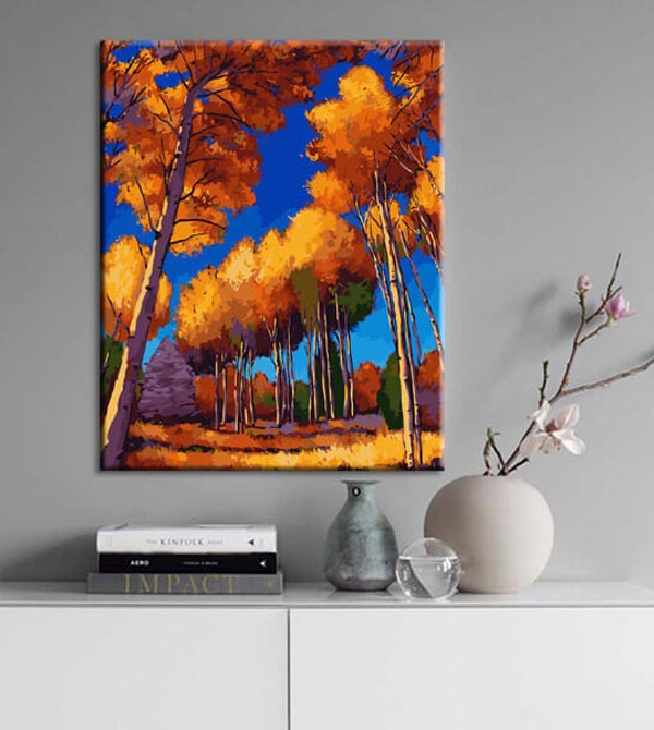 Painting by numbers art nature autumn landscape