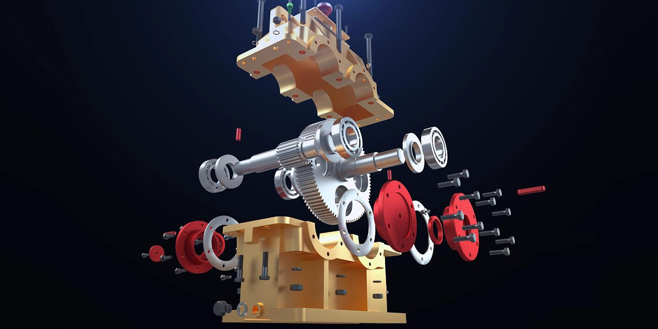 3D Rendering von Teilen für Maschinen