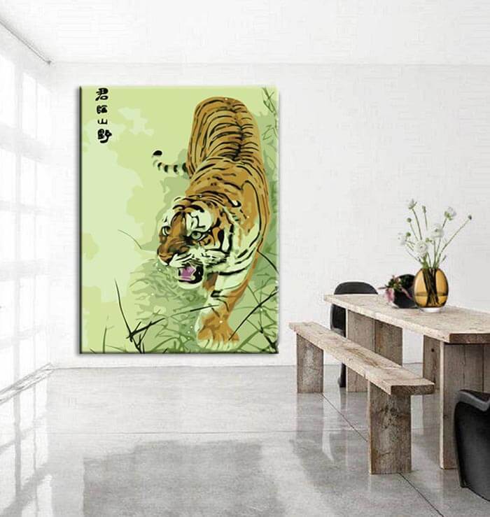 Painting by number tiger