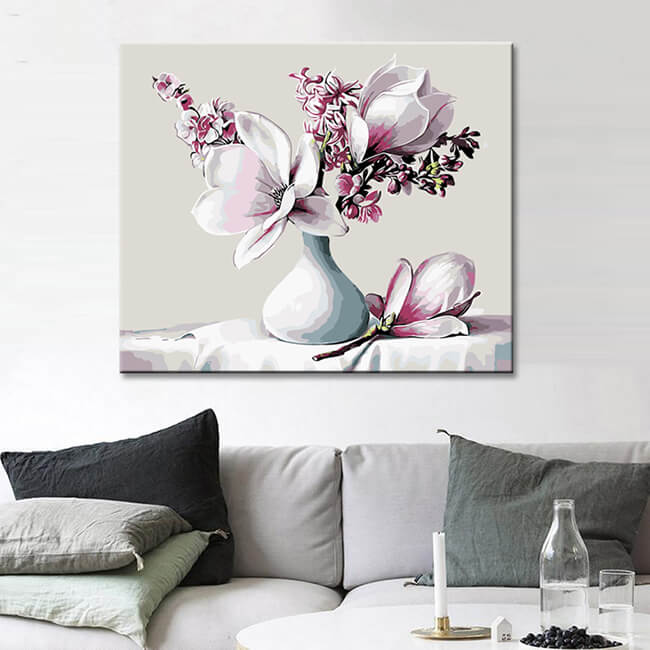 Painting By numbers orchids in vase