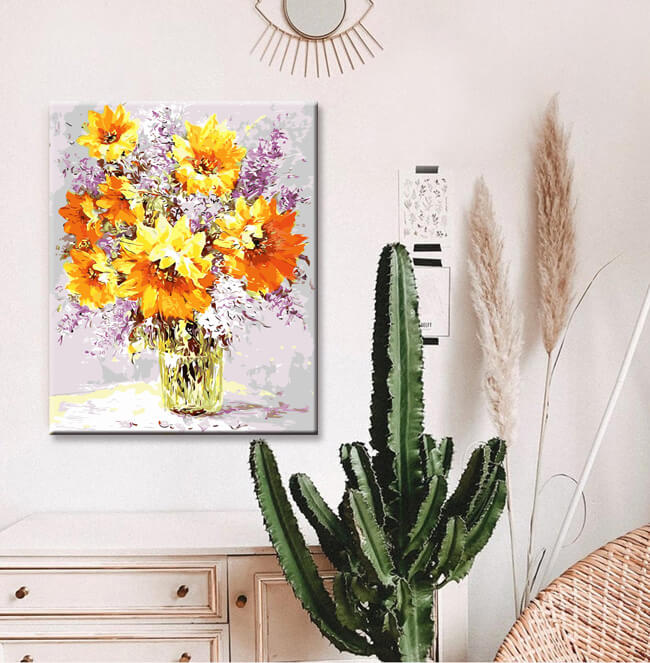Painting By numbers yellow flowers