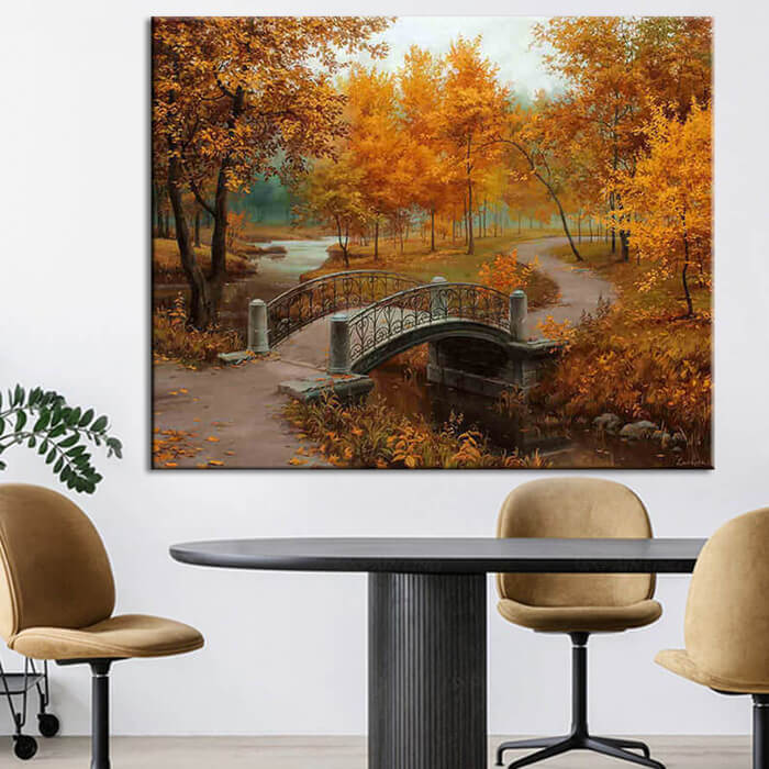 Painting By numbers park in autumn