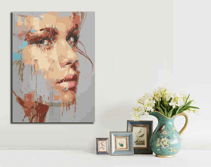 Painting by Numbers for Adults Abstract Art - Girl Portrait