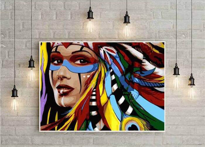 Painting by Numbers for Adults-Native American Indian Fighter