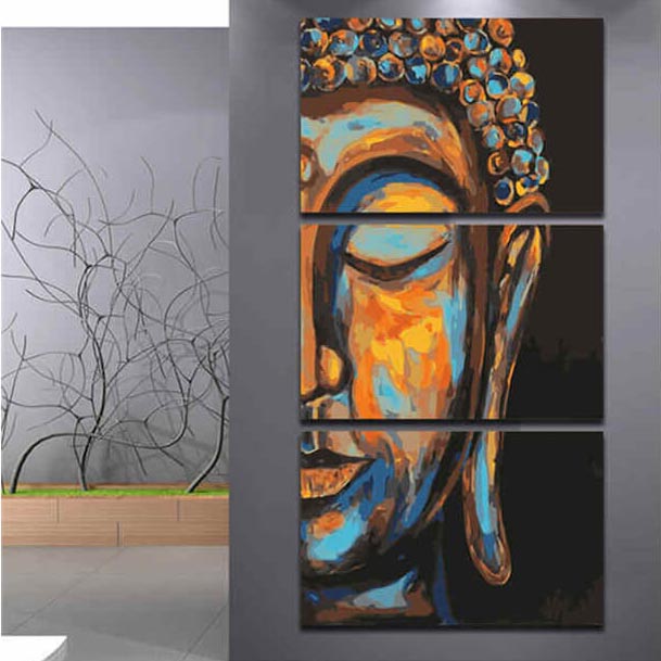 Painting by Numbers - Buddha Art III 3 Panel