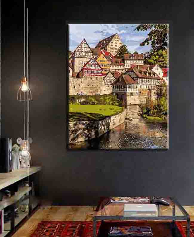 Painting by Numbers Schwäbisch Hall Half-timbered houses Old Town