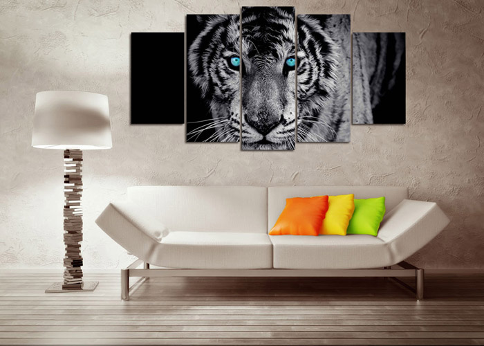 Black and White Tiger Animal Art