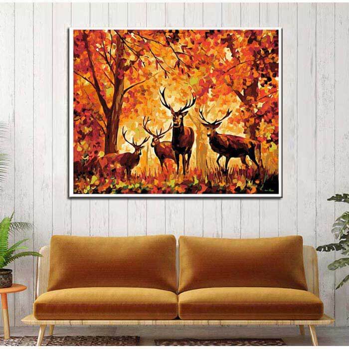 Paint by numbers deer autumn forest