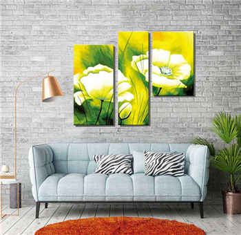 Paint by numbers triptych flowers