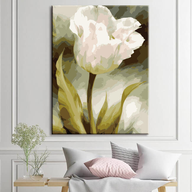 Paint by Numbers white tulip