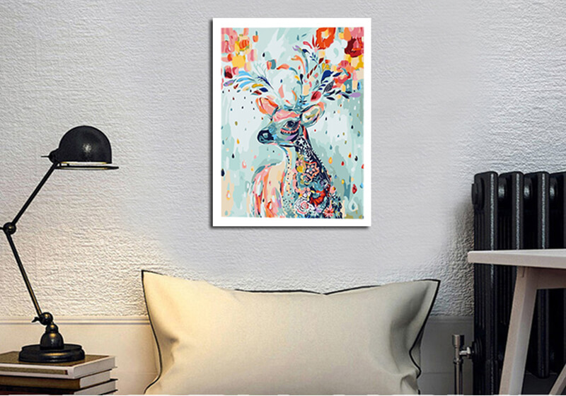 Painting by number colorful deer