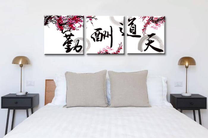 Painting by number asian characters triptych