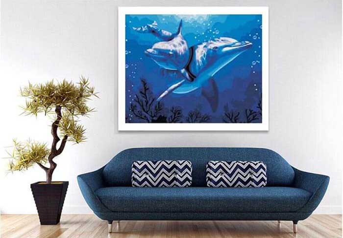 Painting by number dolphins