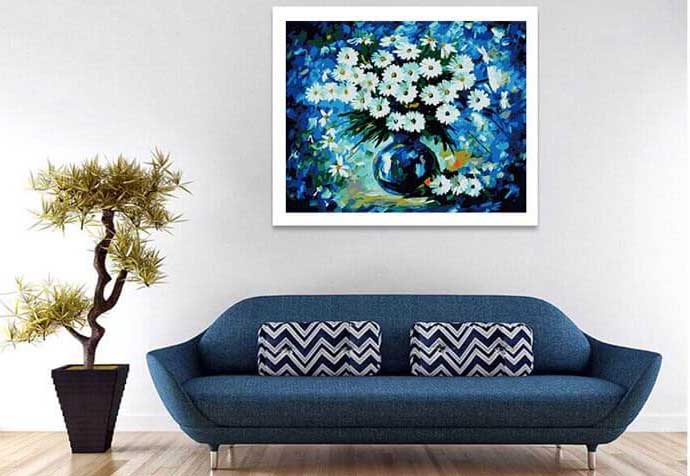 Painting by number marguerites and corn flowers