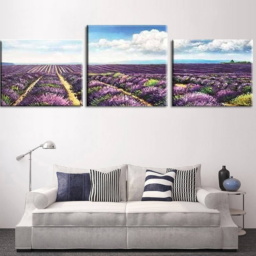 Painting by numbers Lavender Field - 3 Panel