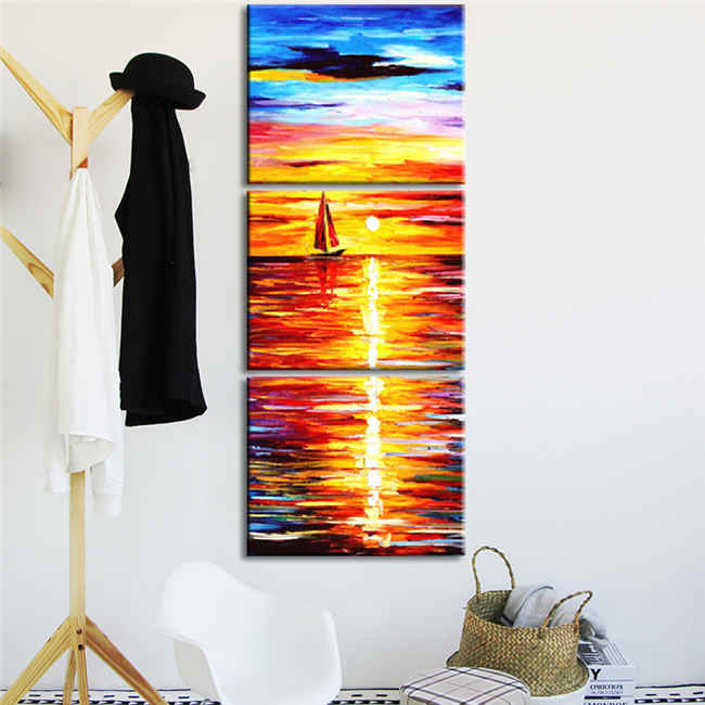 Painting by Numbers Sunrise at Sea - 3 Panel