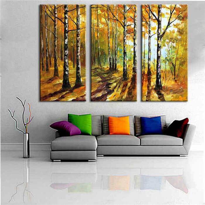 Painting by Numbers Birch Forest - 3 Panel