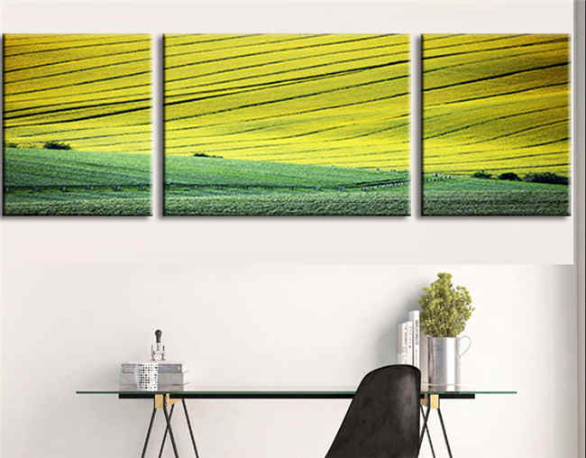 Painting by numbers Green Fields - 3 Panel