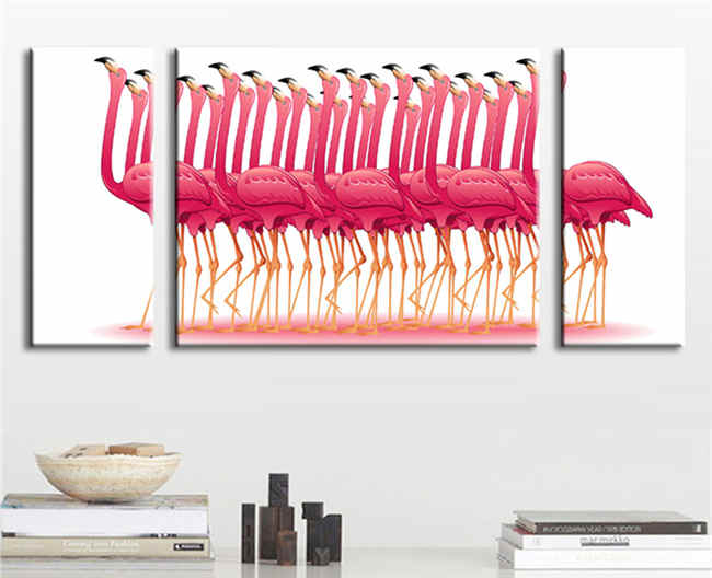 Painting by numbers Flamingo ballet - 3 Panel