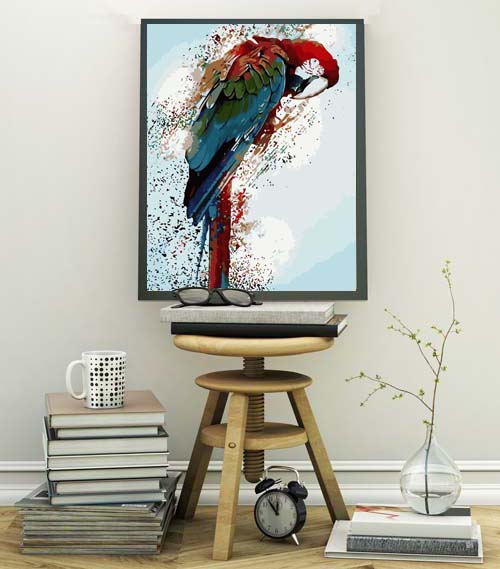 Painting by Numbers parrot colorful painting