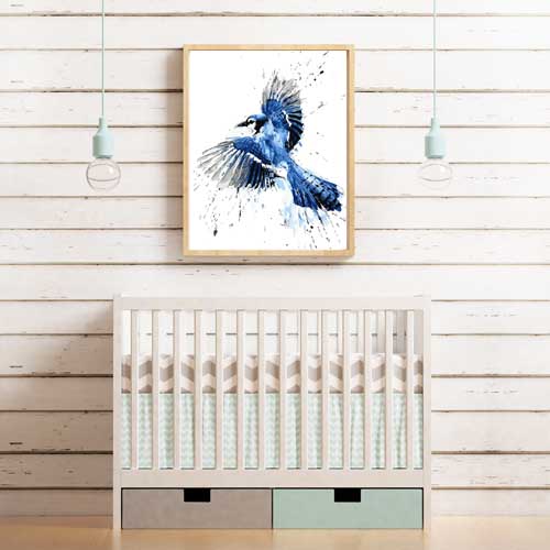 Painting by Numbers Bird blue Animal art