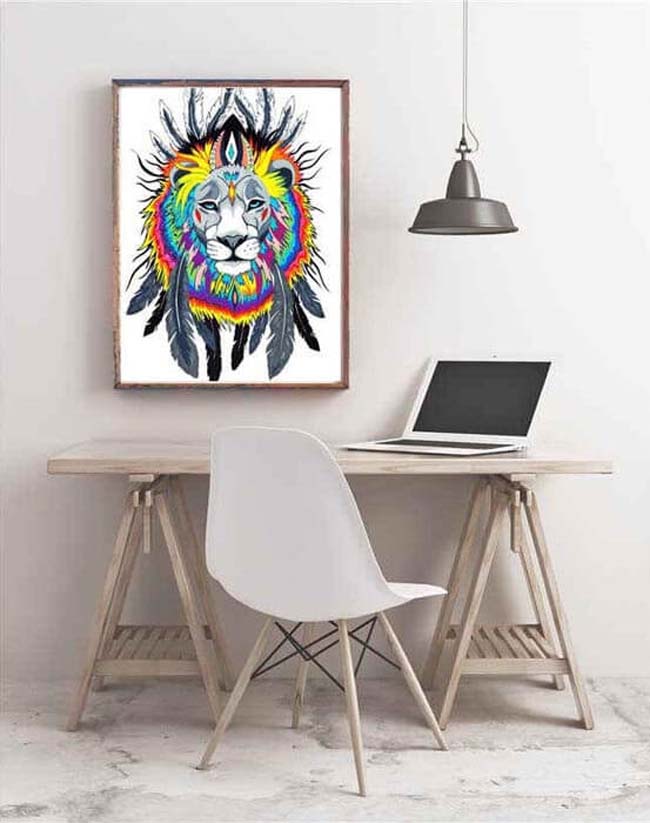 Painting by Numbers Lion Indian animal art