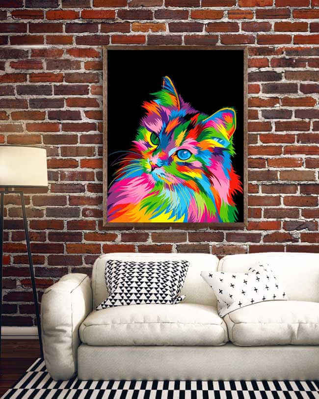 Painting by Numbers Cat portrait Animal art