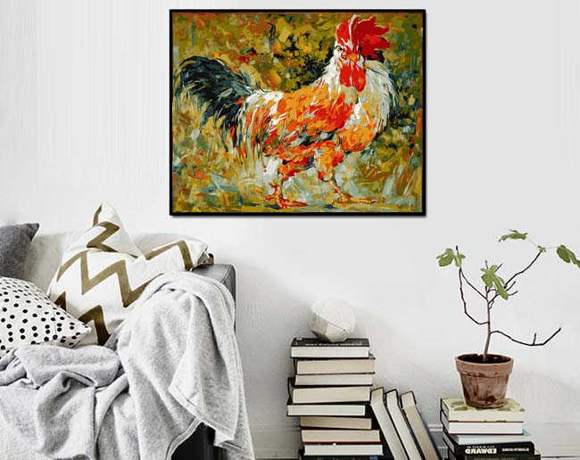 Painting by Numbers Cock portrait Animal art