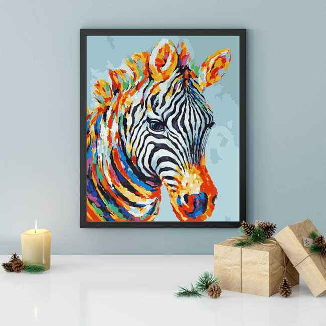 Painting by Numbers Zebra Horse Animals Modern animal art Painting
