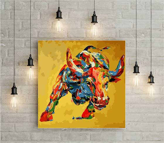 Painting by Numbers Big Bull Portrait Modern Animal Art