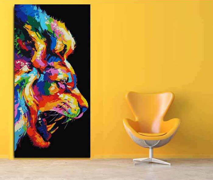 Painting by Numbers The roaring lion Modern animal art