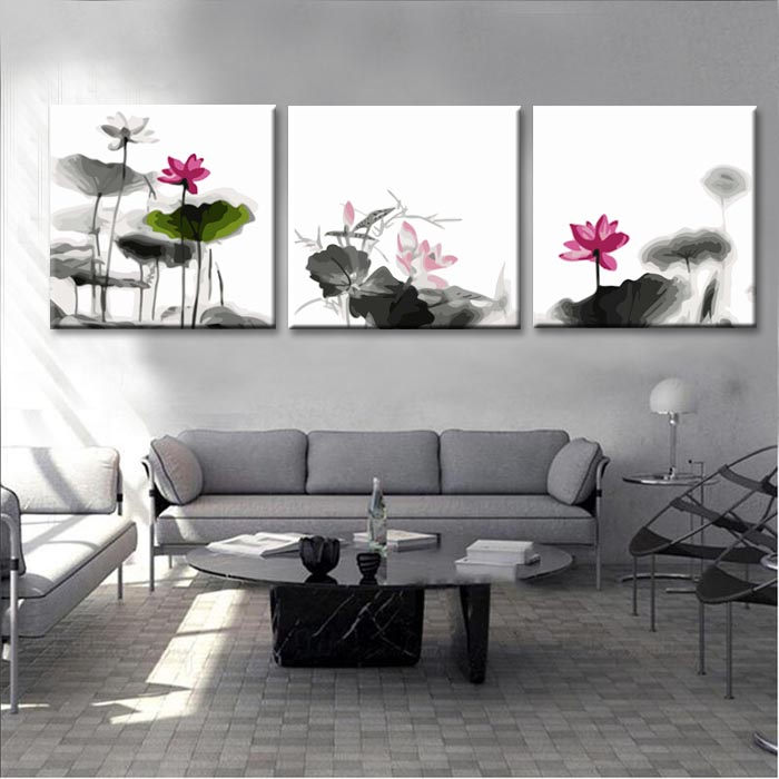 paint by numbers water lilies triptych