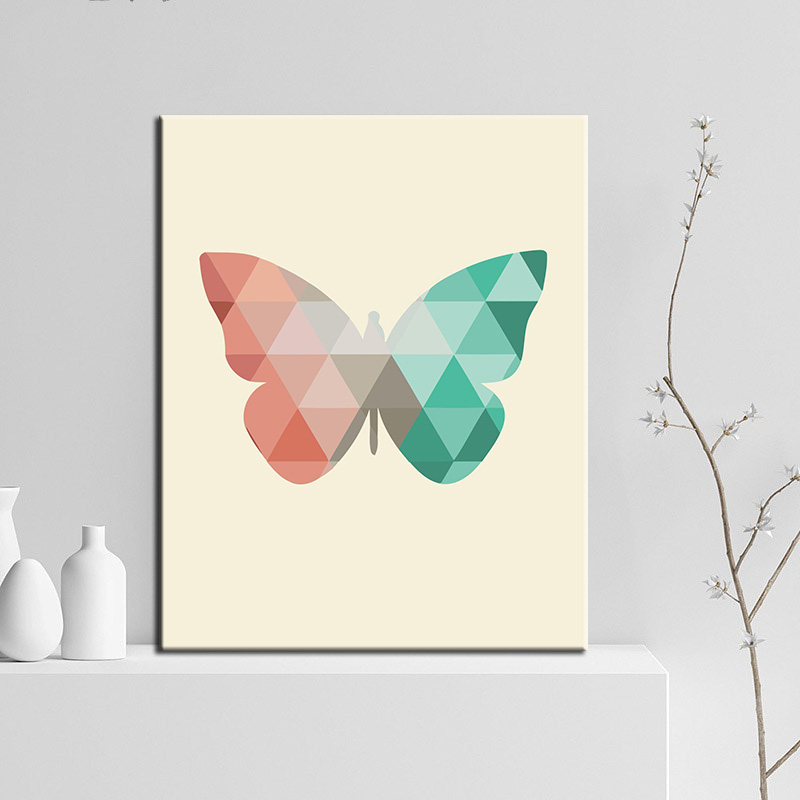Painting by numbers art polygon style butterfly