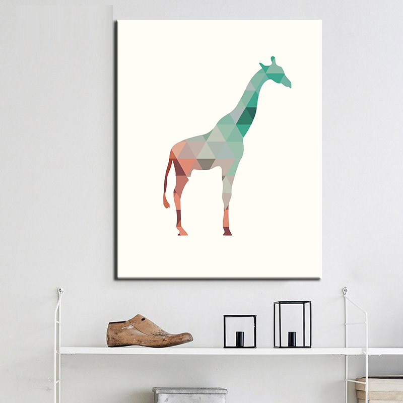 Painting by numbers art polygon style giraffe