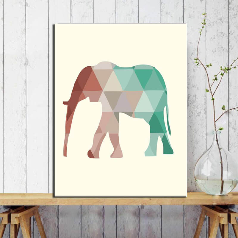 Painting by numbers art polygon style elephant