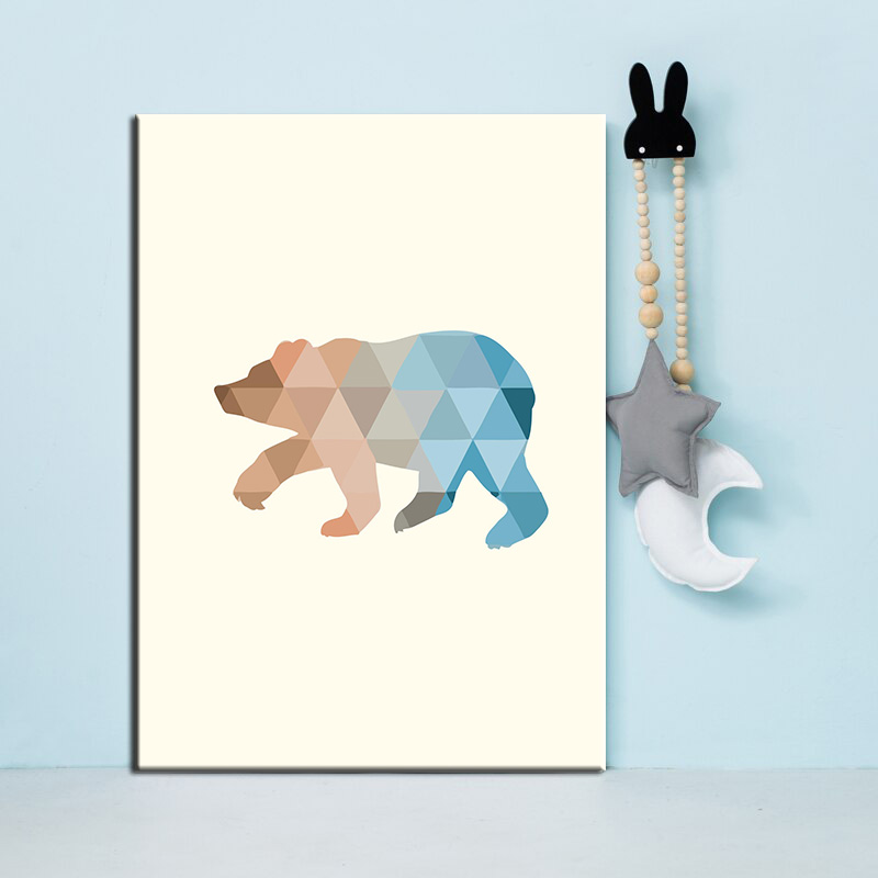 Painting by numbers art polygon style bear
