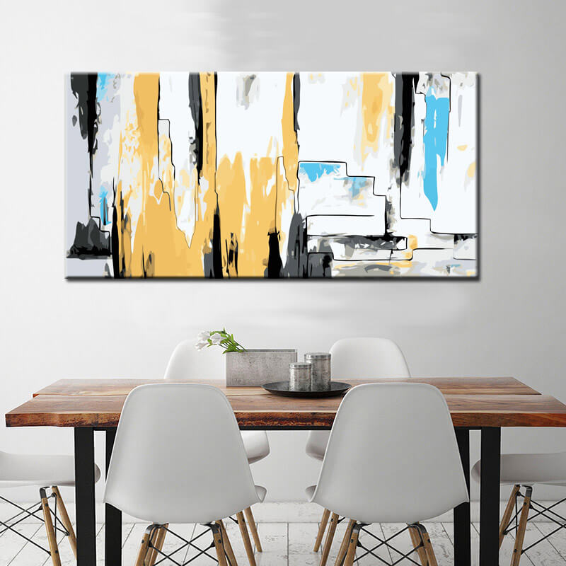 Painting by Numbers Art Abstract Painting White Gold
