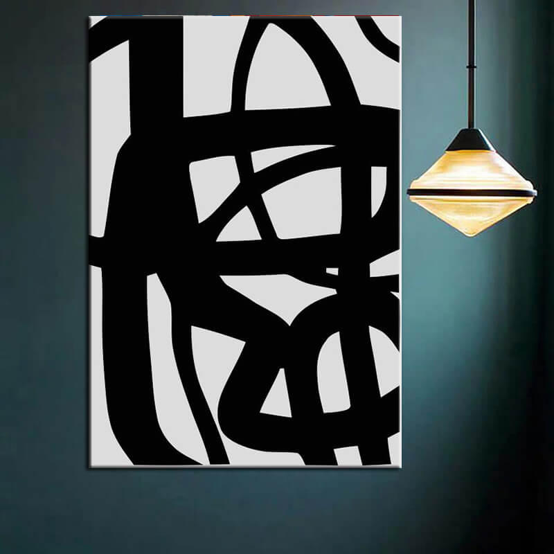 Painting by Numbers Art Abstract Painting Geometry Black Lines