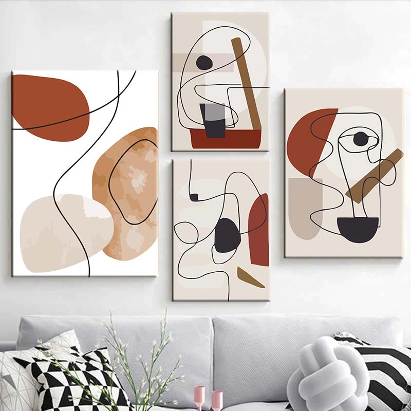 Painting by Numbers Art Minimalism Line Drawing and Colorful Sheets