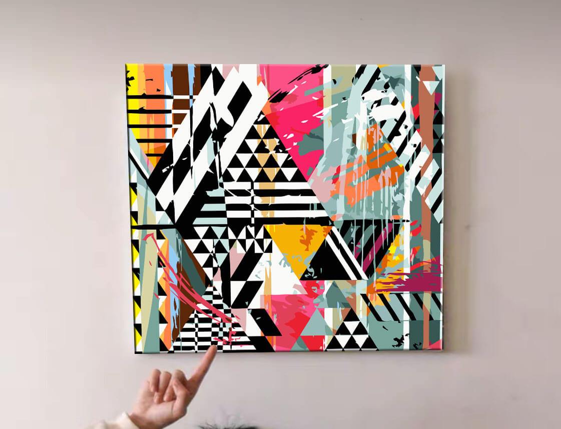 Painting by Numbers Abstract Art Creative Colorful Triangles