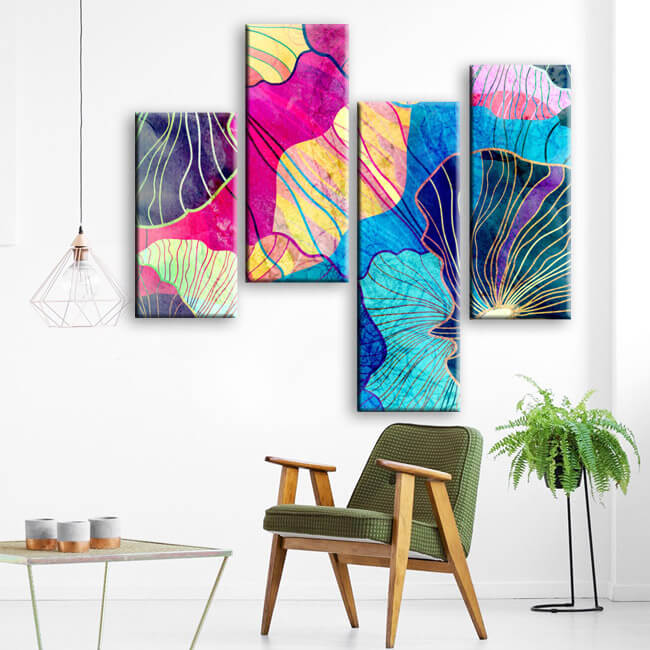 Painting by numbers abstract art painting color pattern 4-piece